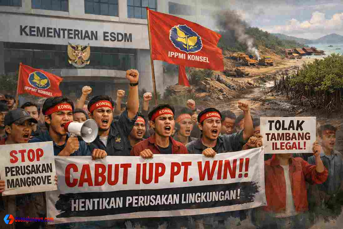 Aksi IPPMI Konsel di Kementerian ESDM tuntut cabut IUP PT WIN