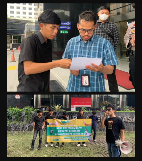 aksi GMII desak KPK usut dugaan korupsi Kominfo Kendari