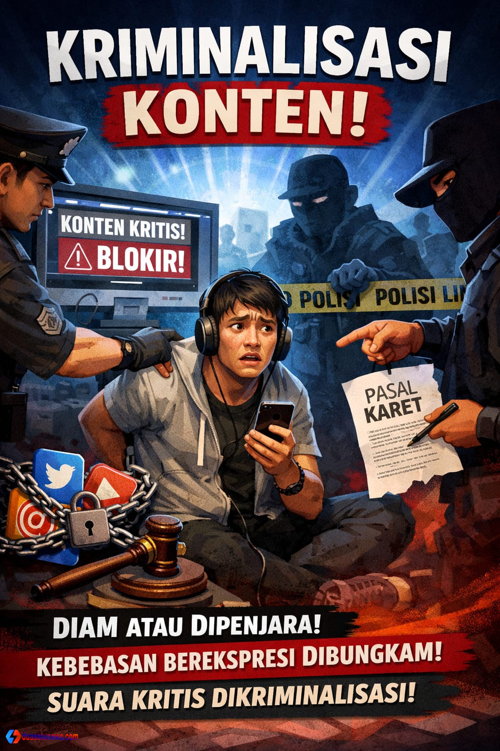 Aksi protes menolak kriminalisasi konten digital