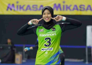 Megawati Hangestri Jakarta Pertamina saat pertandingan liga voli