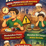 arti mokel ramadan ilustrasi membatalkan puasa sebelum maghrib tanpa alasan syar’i