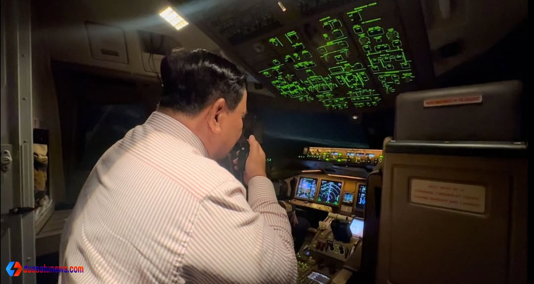 Prabowo dikawal F-16 Yordania saat memasuki wilayah udara Amman