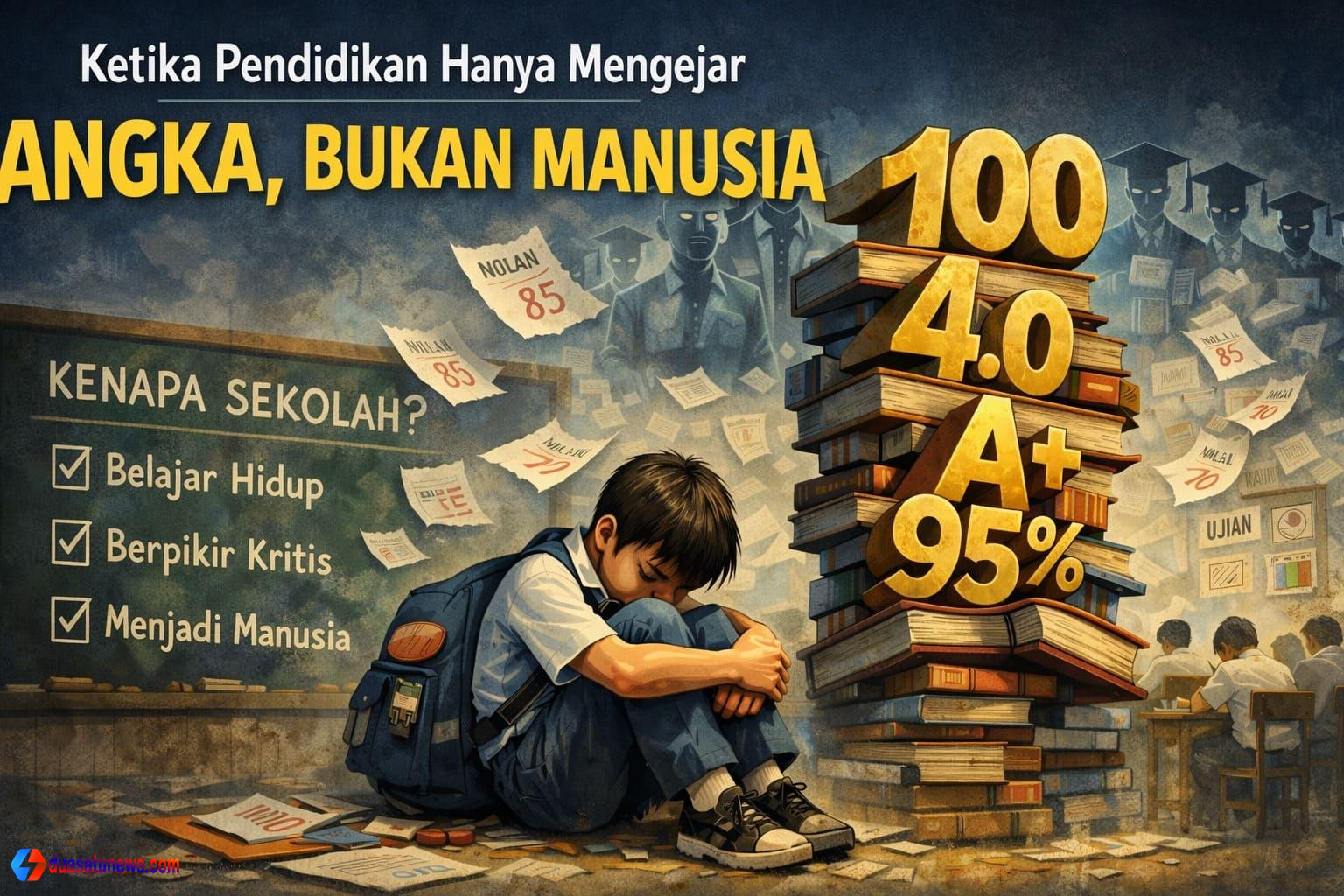 ilustrasi pendidikan hanya mengejar angka bukan manusia
