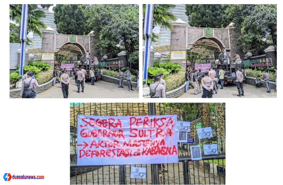 Aksi Mahasiswa Sultra di depan Kejaksaan Agung Republik Indonesia