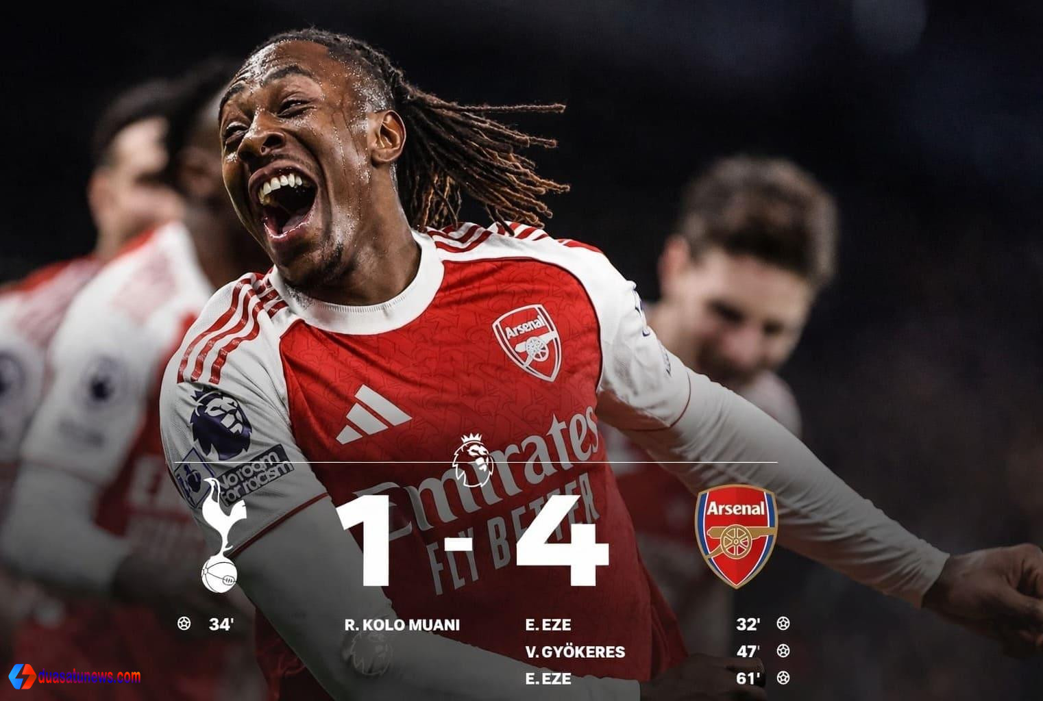 Arsenal vs Tottenham Premier League 2025/2026 di Tottenham Hotspur Stadium