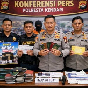 penipuan travel umrah Kendari barang bukti paspor jamaah