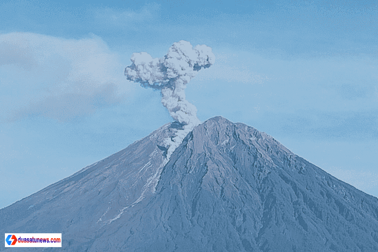 gunung semeru erupsi kolom abu