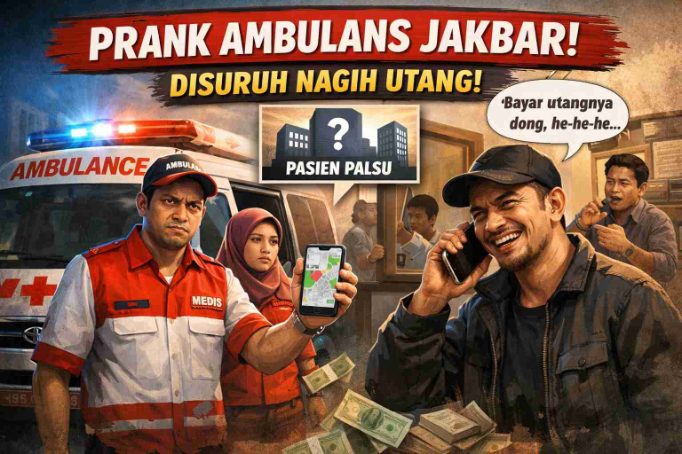 prank ambulans Jakbar oleh debt collector dengan modus order fiktif merugikan kru medis