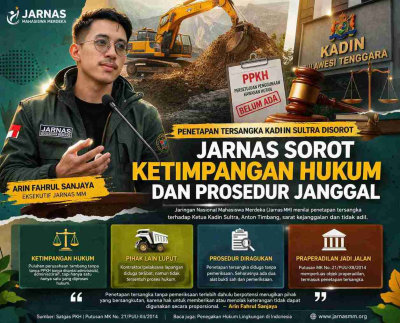 penetapan tersangka kadin sultra dipersoalkan jarnas mm soal ketimpangan hukum