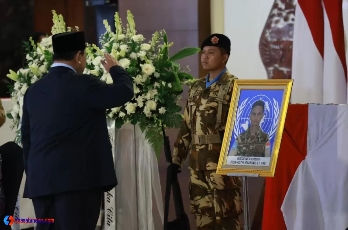 prabowo kecam gugurnya prajurit TNI di Lebanon saat memberi penghormatan terakhir
