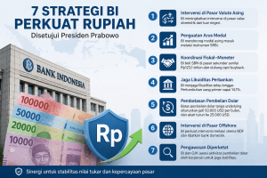ilustrasi strategi BI perkuat rupiah melalui intervensi pasar dan penguatan arus modal