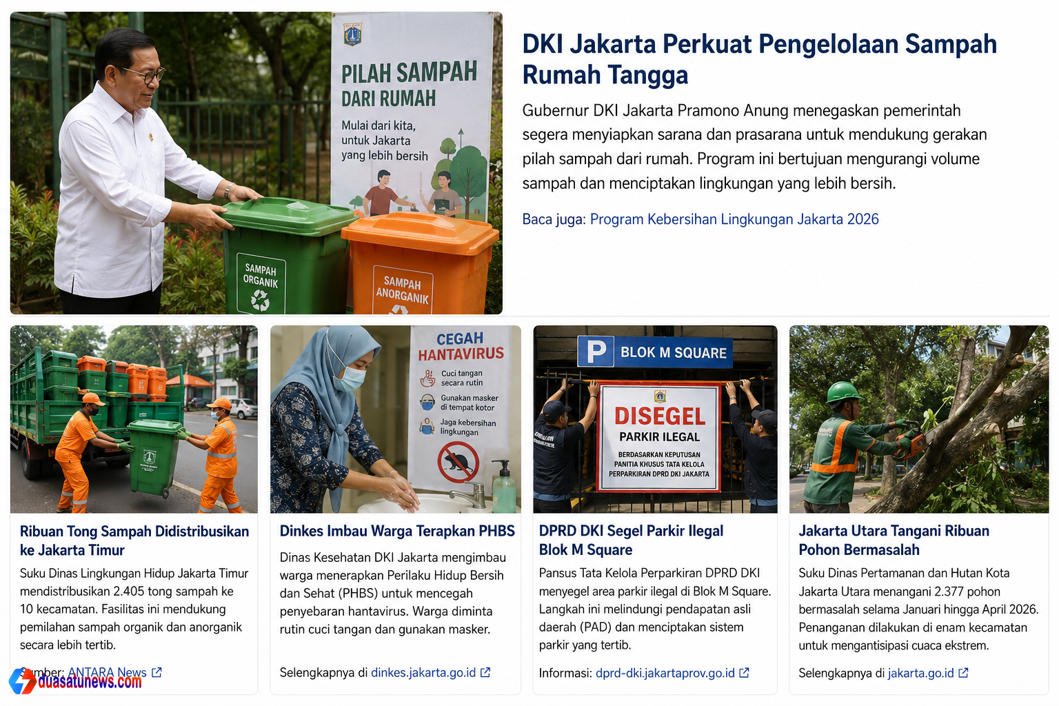 “DKI Jakarta pengelolaan sampah dan penertiban parkir ilegal tahun 2026”