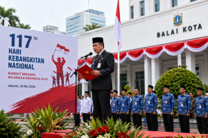 “Semangat kebangkitan nasional dalam upacara Hari Kebangkitan Nasional di Balai Kota Jakarta”