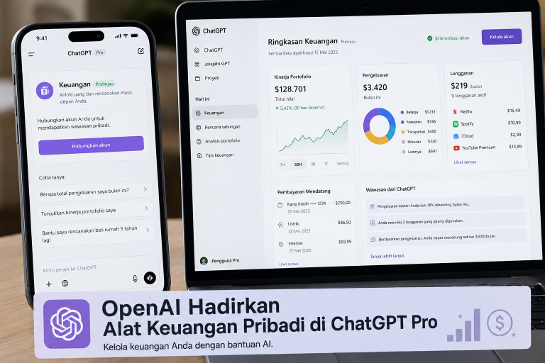 alat keuangan pribadi ChatGPT Pro OpenAI, dashboard AI keuangan, fitur finansial ChatGPT