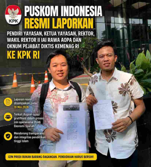 Puskom Indonesia laporkan IAI Rawa Aopa ke KPK terkait dugaan suap izin prodi