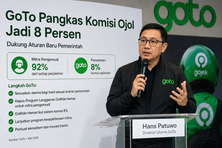 “Komisi ojol GoTo turun menjadi 8 persen sesuai aturan pemerintah”