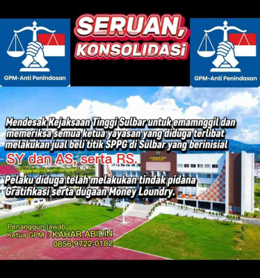 GPM Jabodetabek Desak Kejagung & Kajati Sulbar Usut Tuntas Kasus Dugaan Makelar Jual Beli Titik yang Melibatkan Beberapa Oknum Ketua Yayasan