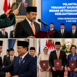 Said Iqbal Presiden Partai Buruh saat pelantikan sebagai Penasihat Khusus Presiden Bidang Ketenagakerjaan dan Kesejahteraan Buruh di Istana Kepresidenan Jakarta