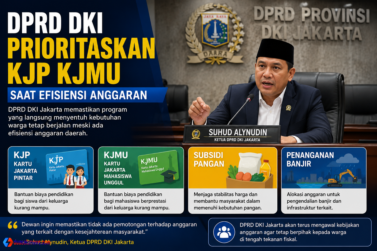 DPRD Prioritaskan KJP KJMU saat efisiensi anggaran untuk menjaga program pendidikan, subsidi pangan, dan penanganan banjir di Jakarta