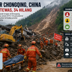 Longsor Chongqing China akibat hujan lebat di kawasan Sungai Wujiang