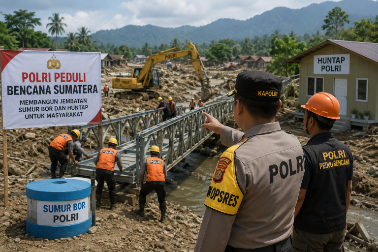 Polri tangani bencana Sumatera dengan membangun jembatan dan hunian tetap
