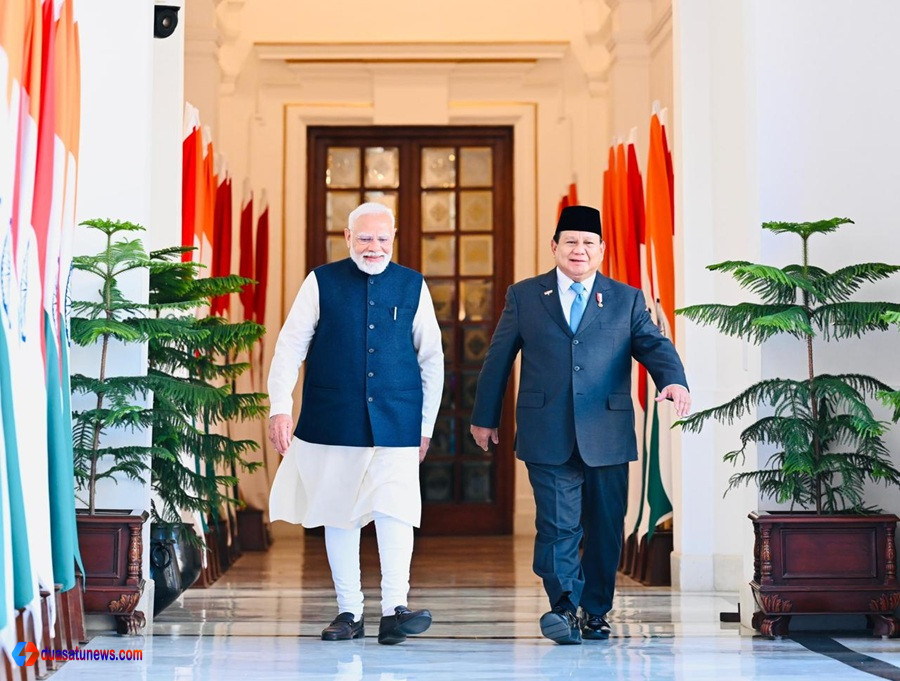 Prabowo Terima Narendra Modi di Istana Merdeka Jakarta.
