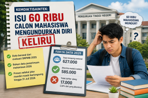 Isu 60 ribu calon mahasiswa mengundurkan diri dibantah Kemdiktisaintek berdasarkan data evaluasi SNPMB 2025